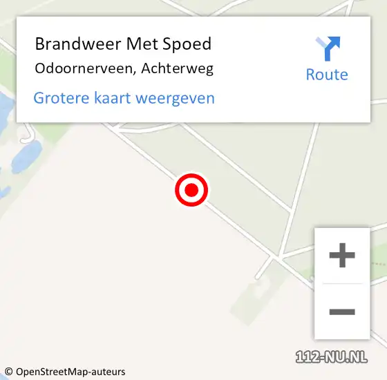 Locatie op kaart van de 112 melding: Brandweer Met Spoed Naar Odoornerveen, Achterweg op 22 augustus 2020 09:19