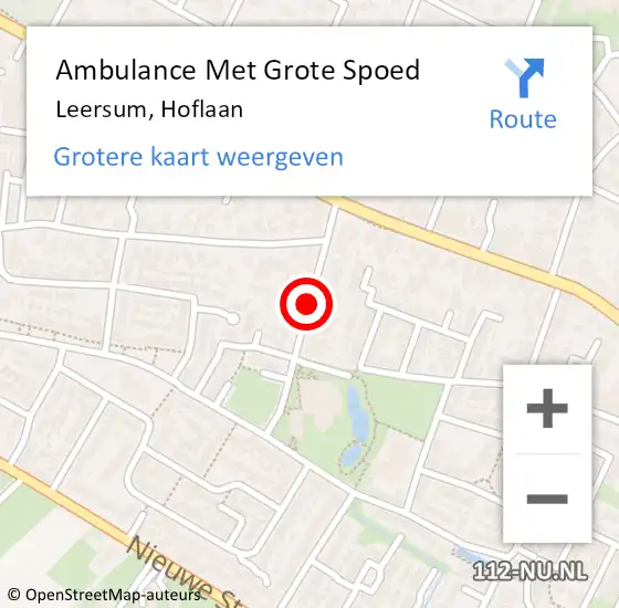 Locatie op kaart van de 112 melding: Ambulance Met Grote Spoed Naar Leersum, Hoflaan op 22 augustus 2020 19:50