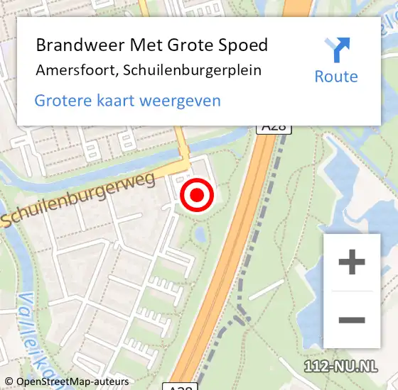 Locatie op kaart van de 112 melding: Brandweer Met Grote Spoed Naar Amersfoort, Schuilenburgerplein op 22 augustus 2020 22:25