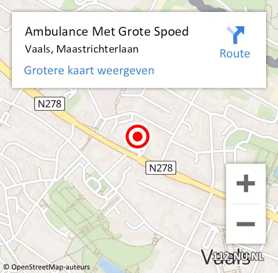 Locatie op kaart van de 112 melding: Ambulance Met Grote Spoed Naar Vaals, Maastrichterlaan op 23 augustus 2020 16:26