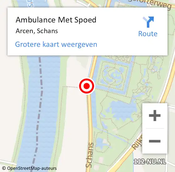 Locatie op kaart van de 112 melding: Ambulance Met Spoed Naar Schans op 24 augustus 2020 21:13
