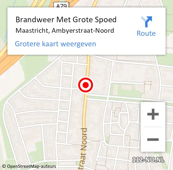 Locatie op kaart van de 112 melding: Brandweer Met Grote Spoed Naar Maastricht, Ambyerstraat-Noord op 25 augustus 2020 10:03