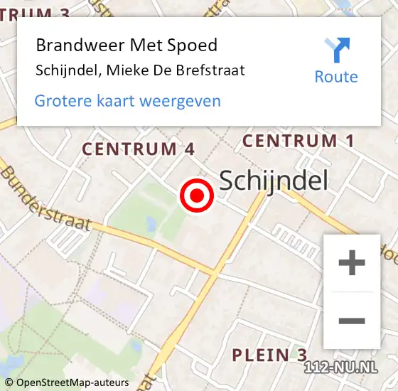 Locatie op kaart van de 112 melding: Brandweer Met Spoed Naar Schijndel, Mieke De Brefstraat op 25 augustus 2020 23:36