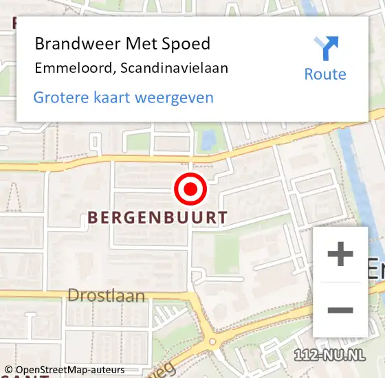 Locatie op kaart van de 112 melding: Brandweer Met Spoed Naar Emmeloord, Scandinavielaan op 26 augustus 2020 07:05
