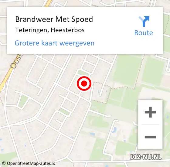 Locatie op kaart van de 112 melding: Brandweer Met Spoed Naar Teteringen, Heesterbos op 26 augustus 2020 16:06