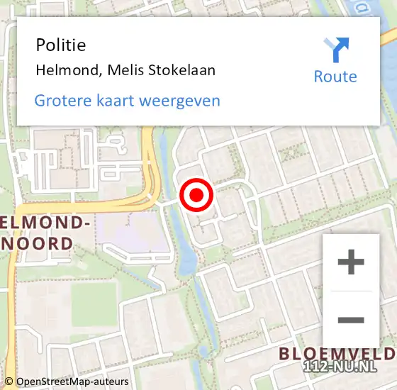 Locatie op kaart van de 112 melding: Politie Helmond, Melis Stokelaan op 27 augustus 2020 16:08