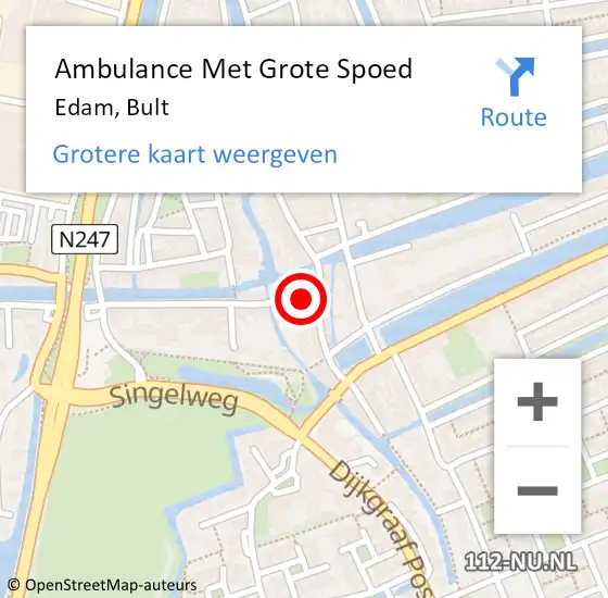Locatie op kaart van de 112 melding: Ambulance Met Grote Spoed Naar Edam, Bult op 28 augustus 2020 14:20