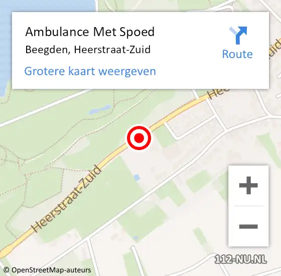 Locatie op kaart van de 112 melding: Ambulance Met Spoed Naar Beegden, Heerstraat-Zuid op 29 augustus 2020 08:37
