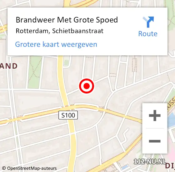 Locatie op kaart van de 112 melding: Brandweer Met Grote Spoed Naar Rotterdam, Schietbaanstraat op 29 augustus 2020 20:58