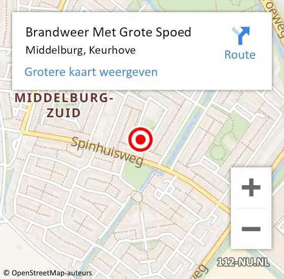 Locatie op kaart van de 112 melding: Brandweer Met Grote Spoed Naar Middelburg, Keurhove op 30 augustus 2020 04:14
