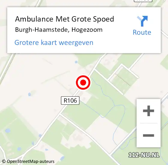 Locatie op kaart van de 112 melding: Ambulance Met Grote Spoed Naar Burgh-Haamstede, Hogezoom op 31 augustus 2020 12:31