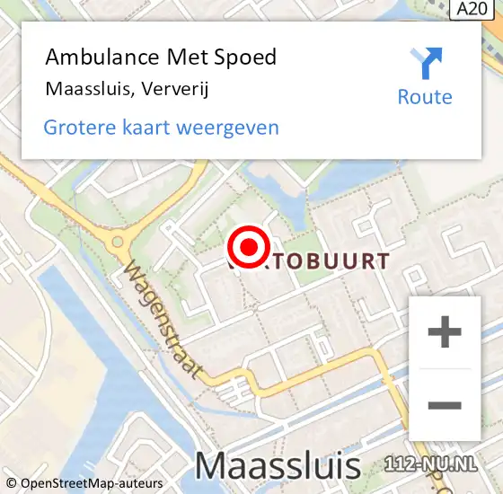 Locatie op kaart van de 112 melding: Ambulance Met Spoed Naar Maassluis, Ververij op 1 september 2020 14:18