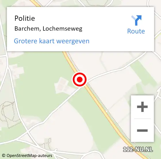 Locatie op kaart van de 112 melding: Politie Barchem, Lochemseweg op 2 september 2020 14:18