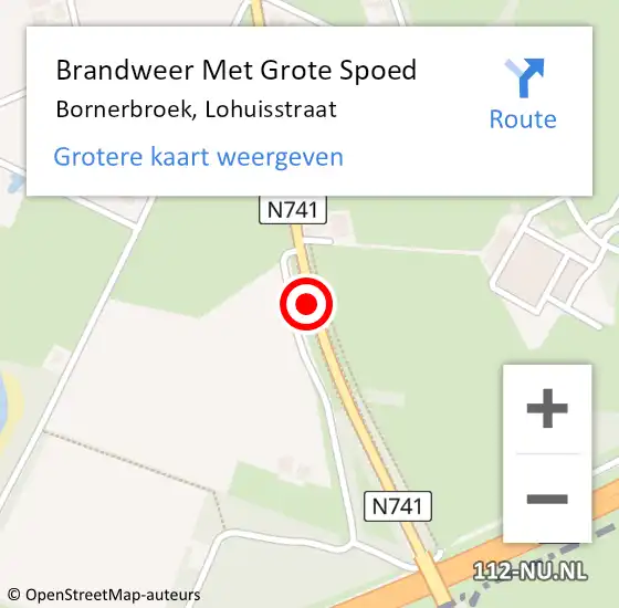 Locatie op kaart van de 112 melding: Brandweer Met Grote Spoed Naar Bornerbroek, Lohuisstraat op 2 september 2020 21:49