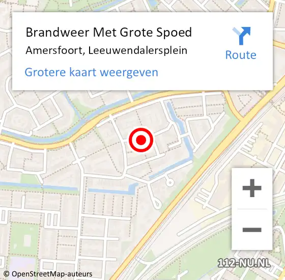 Locatie op kaart van de 112 melding: Brandweer Met Grote Spoed Naar Amersfoort, Leeuwendalersplein op 3 september 2020 16:05