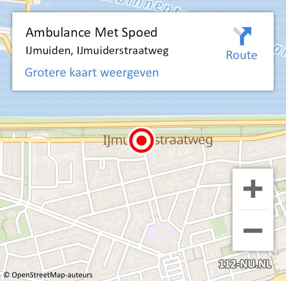 Locatie op kaart van de 112 melding: Ambulance Met Spoed Naar IJmuiden, IJmuiderstraatweg op 3 september 2020 16:55