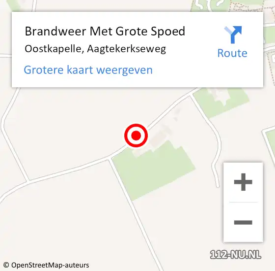 Locatie op kaart van de 112 melding: Brandweer Met Grote Spoed Naar Oostkapelle, Aagtekerkseweg op 4 september 2020 15:01