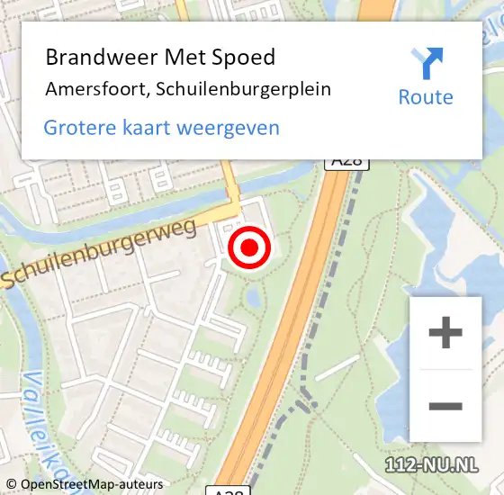 Locatie op kaart van de 112 melding: Brandweer Met Spoed Naar Amersfoort, Schuilenburgerplein op 4 september 2020 21:01