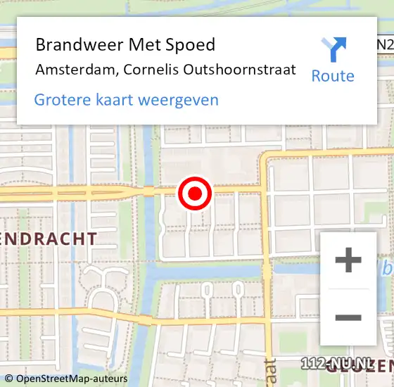 Locatie op kaart van de 112 melding: Brandweer Met Spoed Naar Amsterdam, Cornelis Outshoornstraat op 5 september 2020 01:48