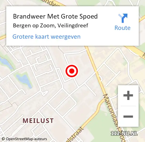 Locatie op kaart van de 112 melding: Brandweer Met Grote Spoed Naar Bergen op Zoom, Veilingdreef op 5 september 2020 10:35