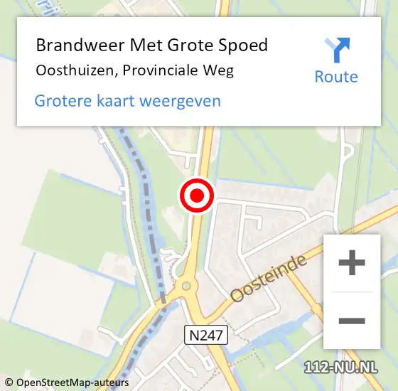 Locatie op kaart van de 112 melding: Brandweer Met Grote Spoed Naar Oosthuizen, Provinciale Weg op 6 september 2020 07:36