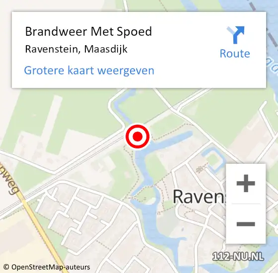 Locatie op kaart van de 112 melding: Brandweer Met Spoed Naar Ravenstein, Maasdijk op 6 september 2020 15:00