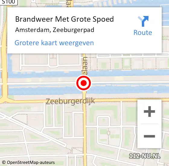 Locatie op kaart van de 112 melding: Brandweer Met Grote Spoed Naar Amsterdam, Zeeburgerpad op 6 september 2020 17:25