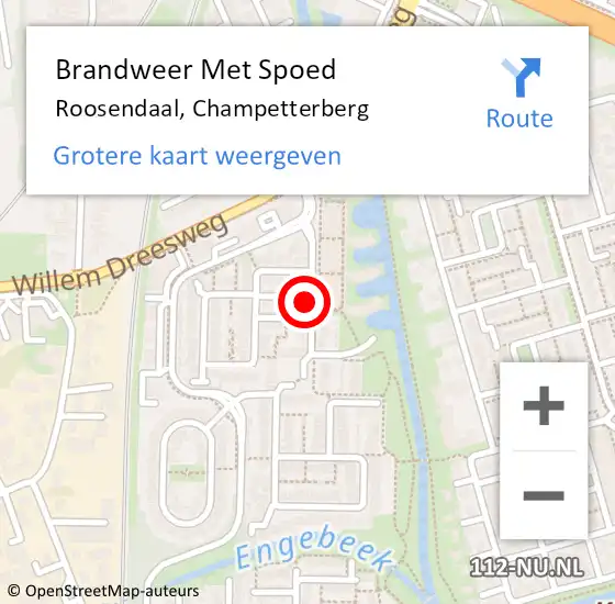 Locatie op kaart van de 112 melding: Brandweer Met Spoed Naar Roosendaal, Champetterberg op 7 september 2020 11:36