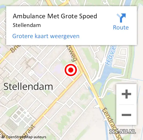 Locatie op kaart van de 112 melding: Ambulance Met Grote Spoed Naar Stellendam op 7 september 2020 16:57