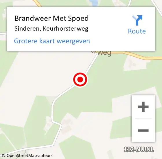Locatie op kaart van de 112 melding: Brandweer Met Spoed Naar Sinderen, Keurhorsterweg op 7 september 2020 17:38