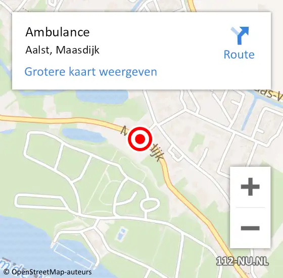 Locatie op kaart van de 112 melding: Ambulance Aalst, Maasdijk op 8 september 2020 12:03