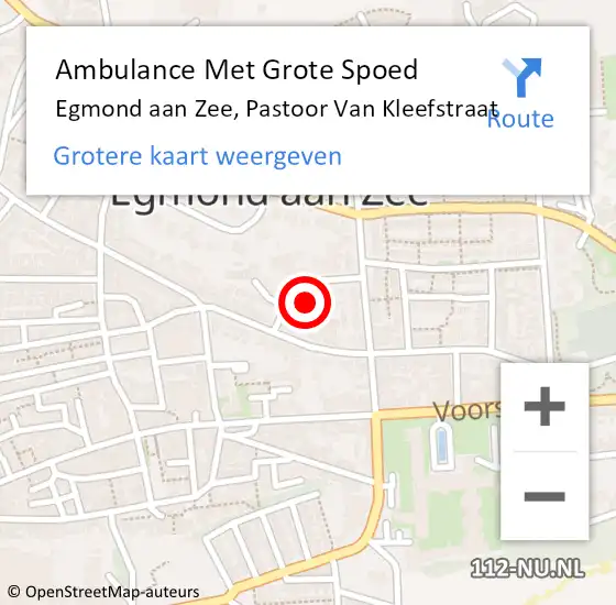 Locatie op kaart van de 112 melding: Ambulance Met Grote Spoed Naar Egmond aan Zee, Pastoor Van Kleefstraat op 8 september 2020 12:57