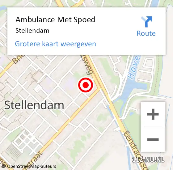 Locatie op kaart van de 112 melding: Ambulance Met Spoed Naar Stellendam op 9 september 2020 10:44