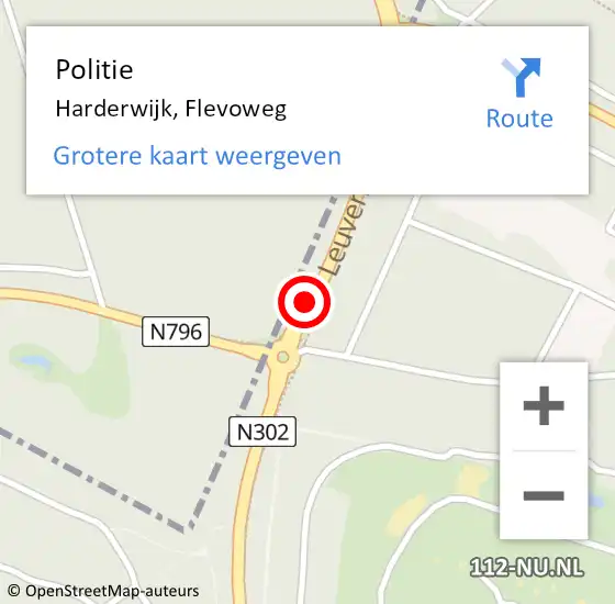 Locatie op kaart van de 112 melding: Politie Harderwijk, Flevoweg op 10 september 2020 09:08