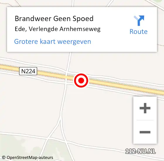 Locatie op kaart van de 112 melding: Brandweer Geen Spoed Naar Ede, Verlengde Arnhemseweg op 12 september 2020 13:29