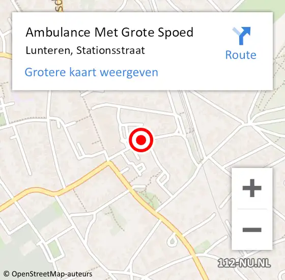 Locatie op kaart van de 112 melding: Ambulance Met Grote Spoed Naar Lunteren, Stationsstraat op 13 september 2020 17:06