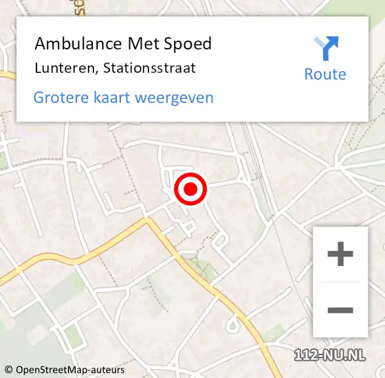 Locatie op kaart van de 112 melding: Ambulance Met Spoed Naar Lunteren, Stationsstraat op 14 september 2020 01:24