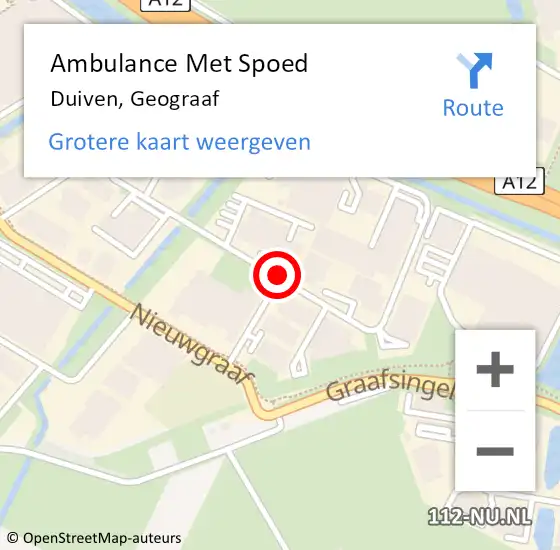 Locatie op kaart van de 112 melding: Ambulance Met Spoed Naar Duiven, Geograaf op 14 september 2020 08:26
