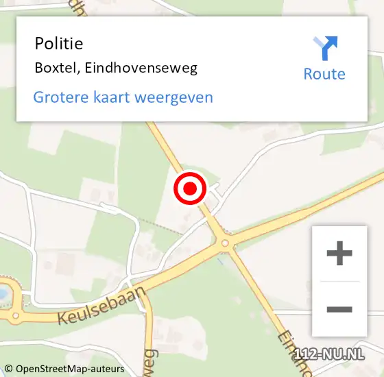 Locatie op kaart van de 112 melding: Politie Boxtel, Eindhovenseweg op 14 september 2020 18:22