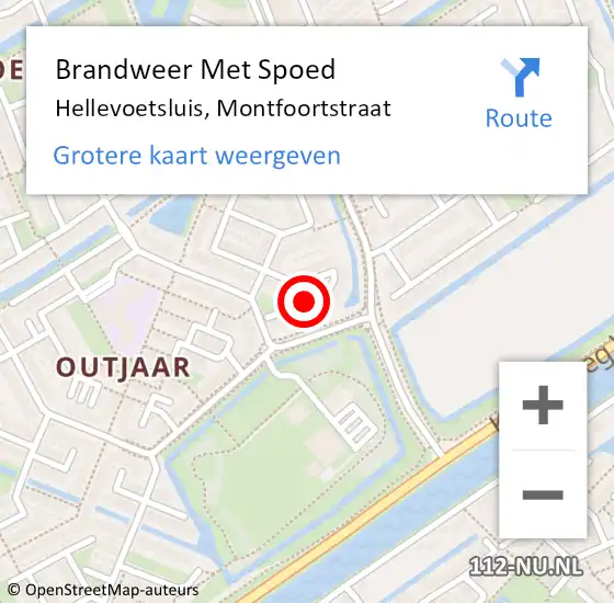 Locatie op kaart van de 112 melding: Brandweer Met Spoed Naar Hellevoetsluis, Montfoortstraat op 15 september 2020 00:19