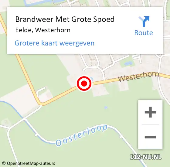 Locatie op kaart van de 112 melding: Brandweer Met Grote Spoed Naar Eelde, Westerhorn op 15 september 2020 08:45