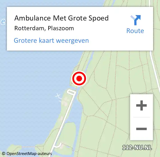 Locatie op kaart van de 112 melding: Ambulance Met Grote Spoed Naar Rotterdam, Plaszoom op 15 september 2020 14:24