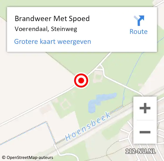 Locatie op kaart van de 112 melding: Brandweer Met Spoed Naar Voerendaal, Steinweg op 15 september 2020 15:00
