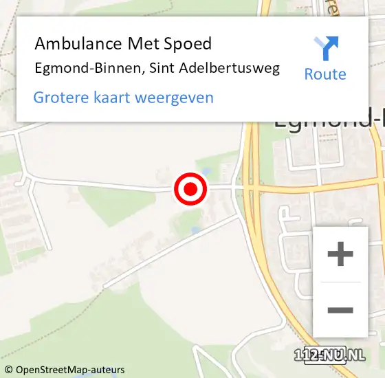 Locatie op kaart van de 112 melding: Ambulance Met Spoed Naar Egmond-Binnen, Sint Adelbertusweg op 16 september 2020 06:57