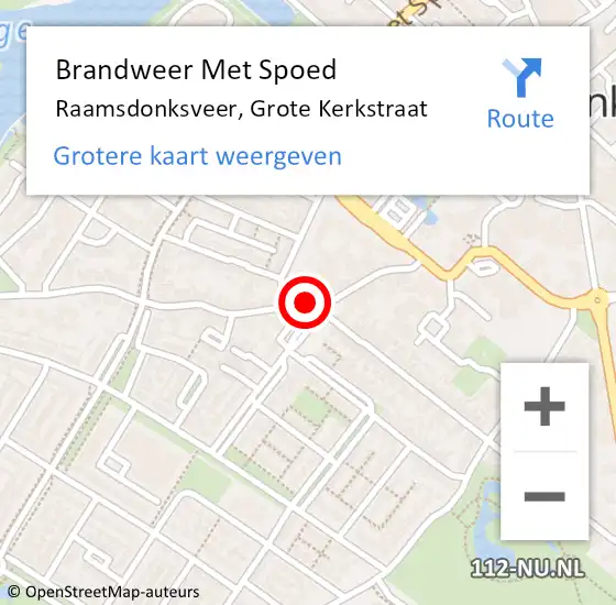 Locatie op kaart van de 112 melding: Brandweer Met Spoed Naar Raamsdonksveer, Grote Kerkstraat op 16 september 2020 10:13
