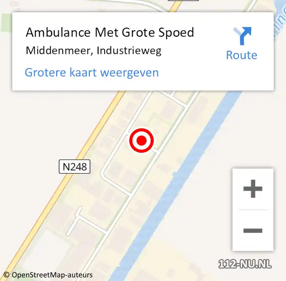 Locatie op kaart van de 112 melding: Ambulance Met Grote Spoed Naar Middenmeer, Industrieweg op 16 september 2020 14:23