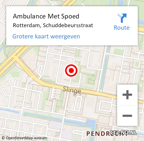 Locatie op kaart van de 112 melding: Ambulance Met Spoed Naar Rotterdam, Schuddebeursstraat op 16 september 2020 18:00