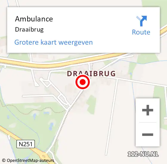 Locatie op kaart van de 112 melding: Ambulance Draaibrug op 19 mei 2014 09:58