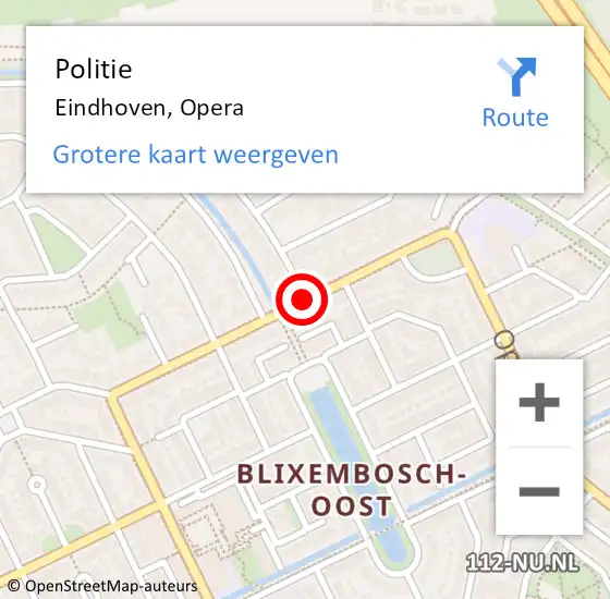 Locatie op kaart van de 112 melding: Politie Eindhoven, Opera op 18 september 2020 09:00
