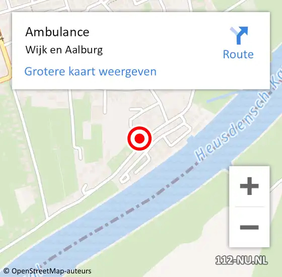 Locatie op kaart van de 112 melding: Ambulance Wijk en Aalburg op 18 september 2020 11:37